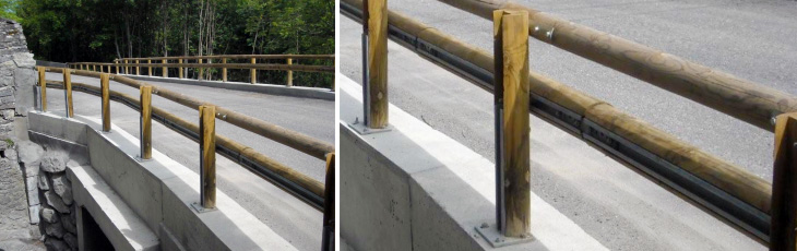 Ref 800 401-01: a total wood junction to connect the guardrail to the handrail